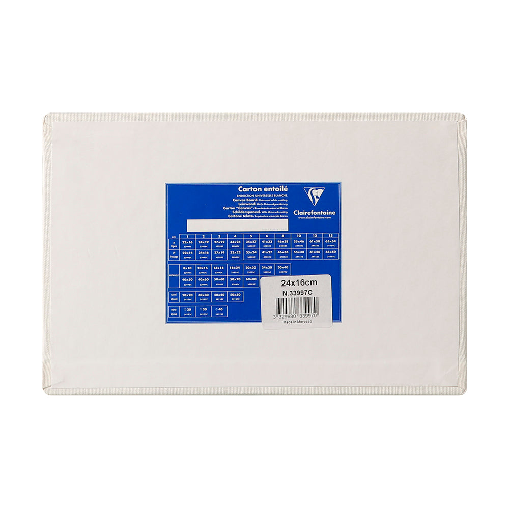 CLAIREFONTAINE Canvas Board White 3mm Landscape 24x16cm