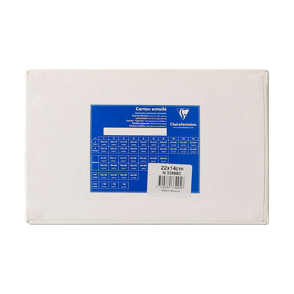 CLAIREFONTAINE Canvas Board White 3mm Landscape 22x14cm