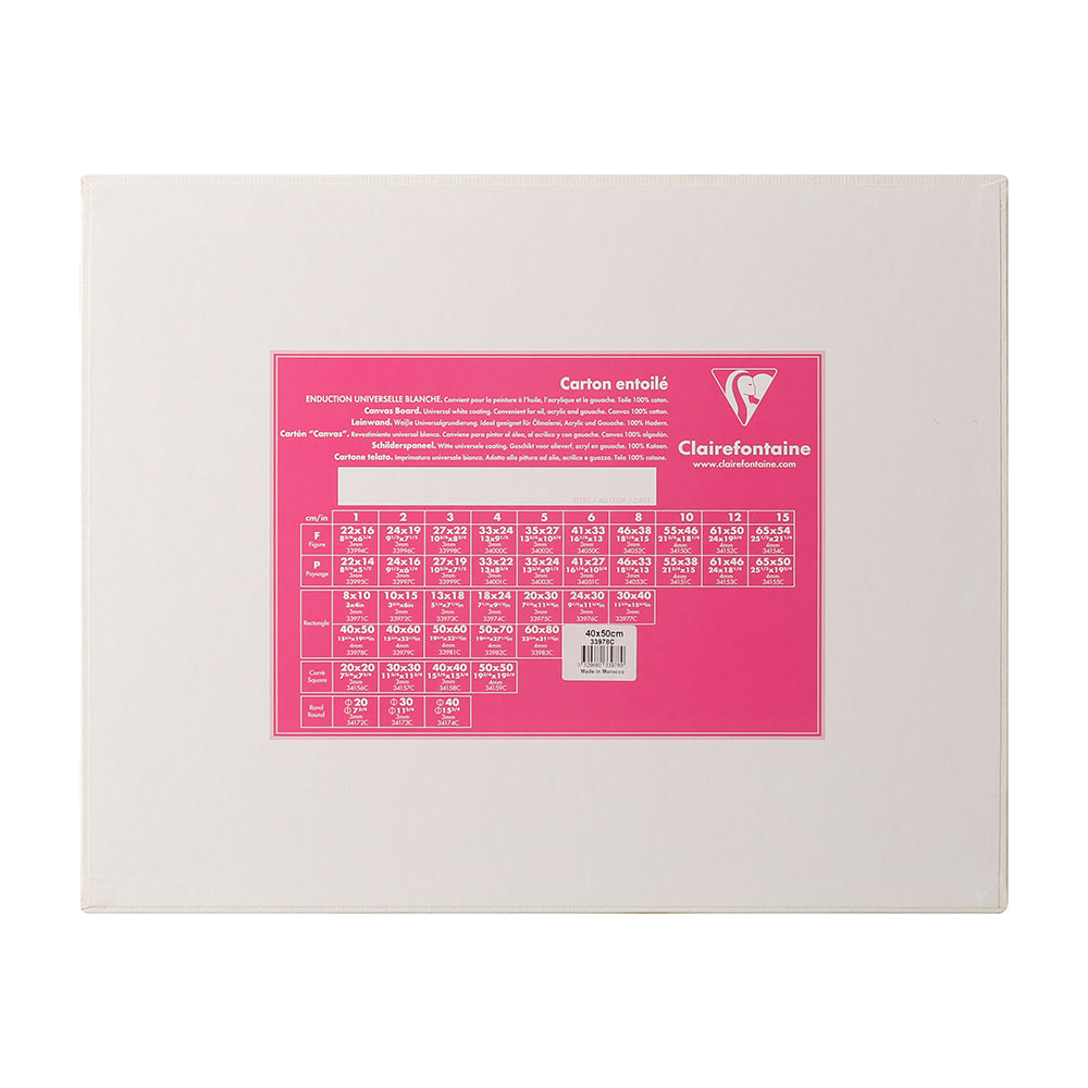 CLAIREFONTAINE Canvas Board White 4mm 40x50cm