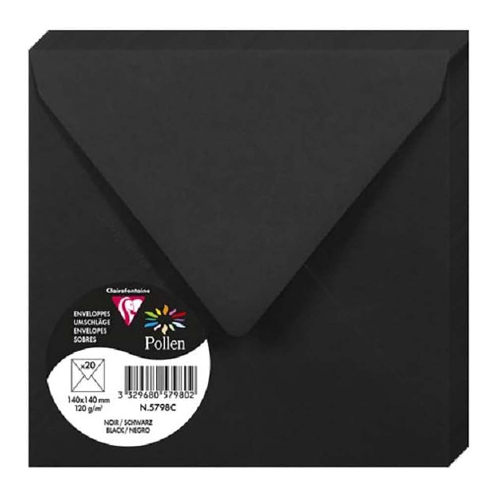 POLLEN Envelopes 120g 140x140mm Black