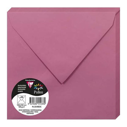 POLLEN Envelopes 120g 165x165mm Hydrangea Pink