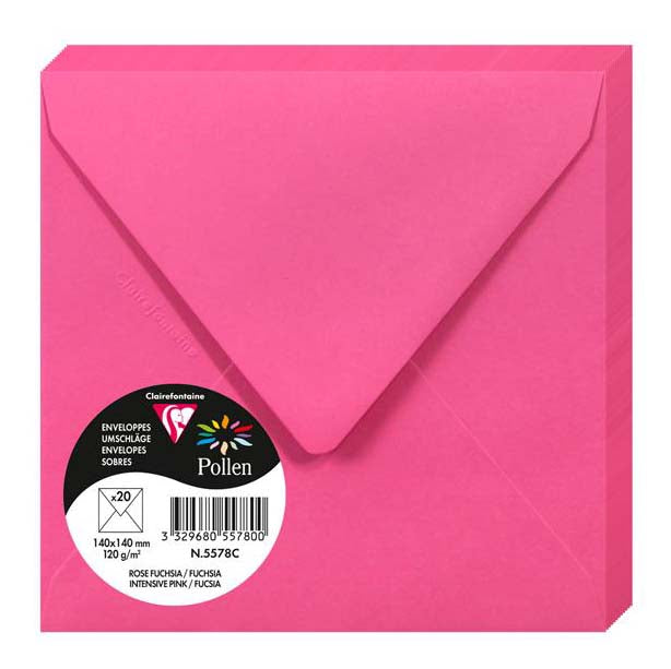 POLLEN Envelopes 120g 140x140mm Intensive Pink