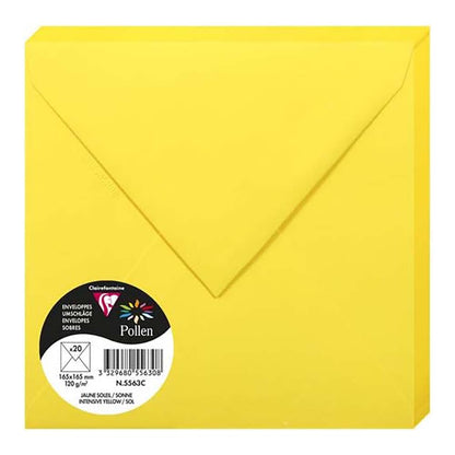 POLLEN Envelopes 120g 165x165mm Intensive Yellow