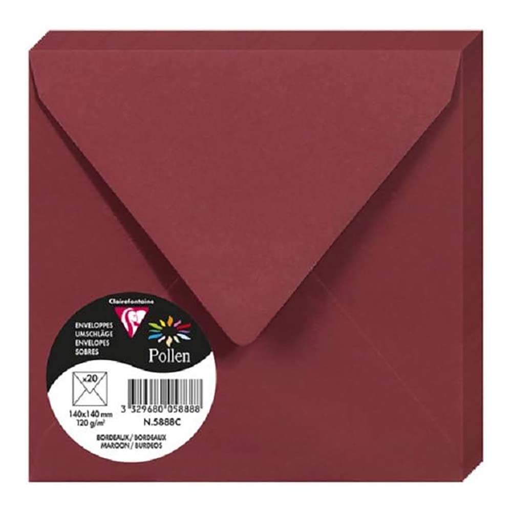 POLLEN Envelopes 120g 140x140mm Maroon