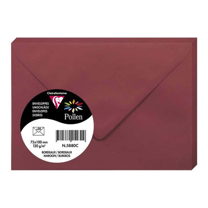 POLLEN Envelopes 120g 75x100mm Maroon