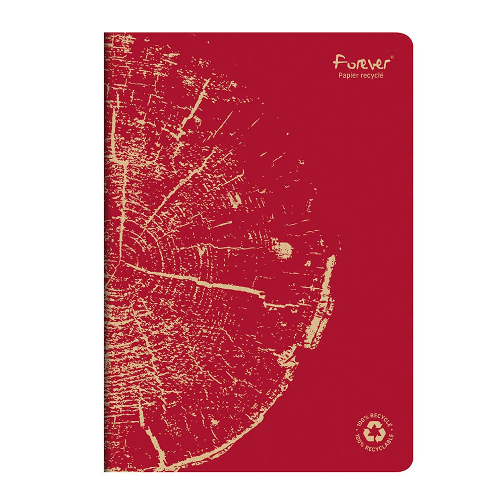 CLAIREFONTAINE Forever Premium Stapled Notebook A4 48s Lined Brick Red