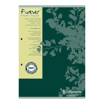 CLAIREFONTAINE Forever Premium Refill Pad 2 Holes Punched A4 100s Lined+Margin