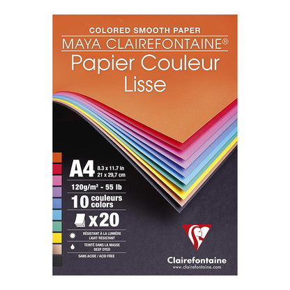 CLAIREFONTAINE Maya Pad A4 120g 10 Assorted Colours