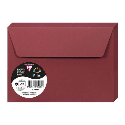 POLLEN Envelopes 120g 114x162mm Maroon