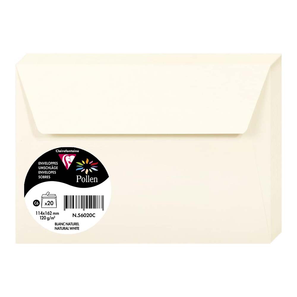 POLLEN Envelopes 120g 114x162mm Natural White