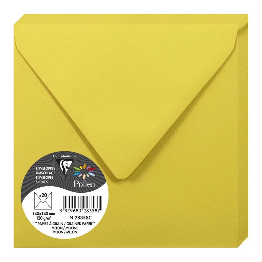 POLLEN Grain Envelopes 120g 140x140mm Watermelon 20s