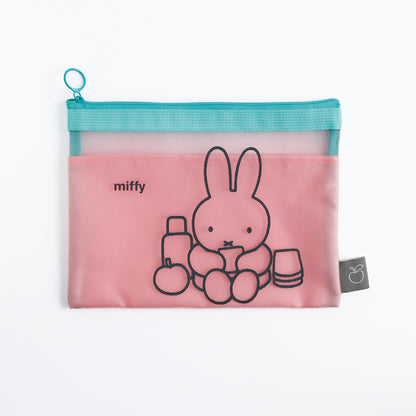 MIFFY x greenflash Mesh Flat Pouch 25x18cm Pink