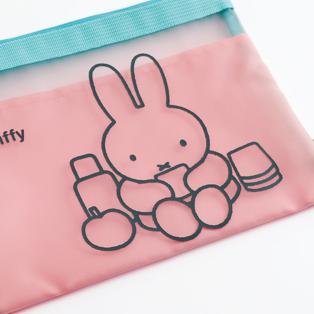 MIFFY x greenflash Mesh Flat Pouch 25x18cm Pink