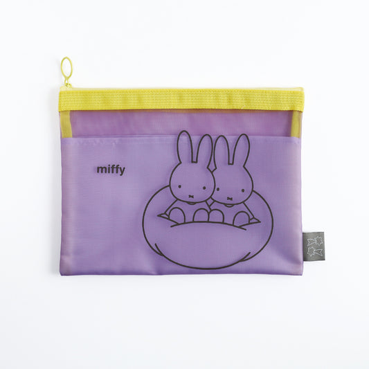 MIFFY x greenflash Mesh Flat Pouch 25x18cm Purple