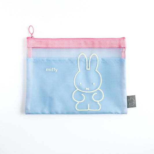 MIFFY x greenflash Mesh Flat Pouch 25x18cm Blue