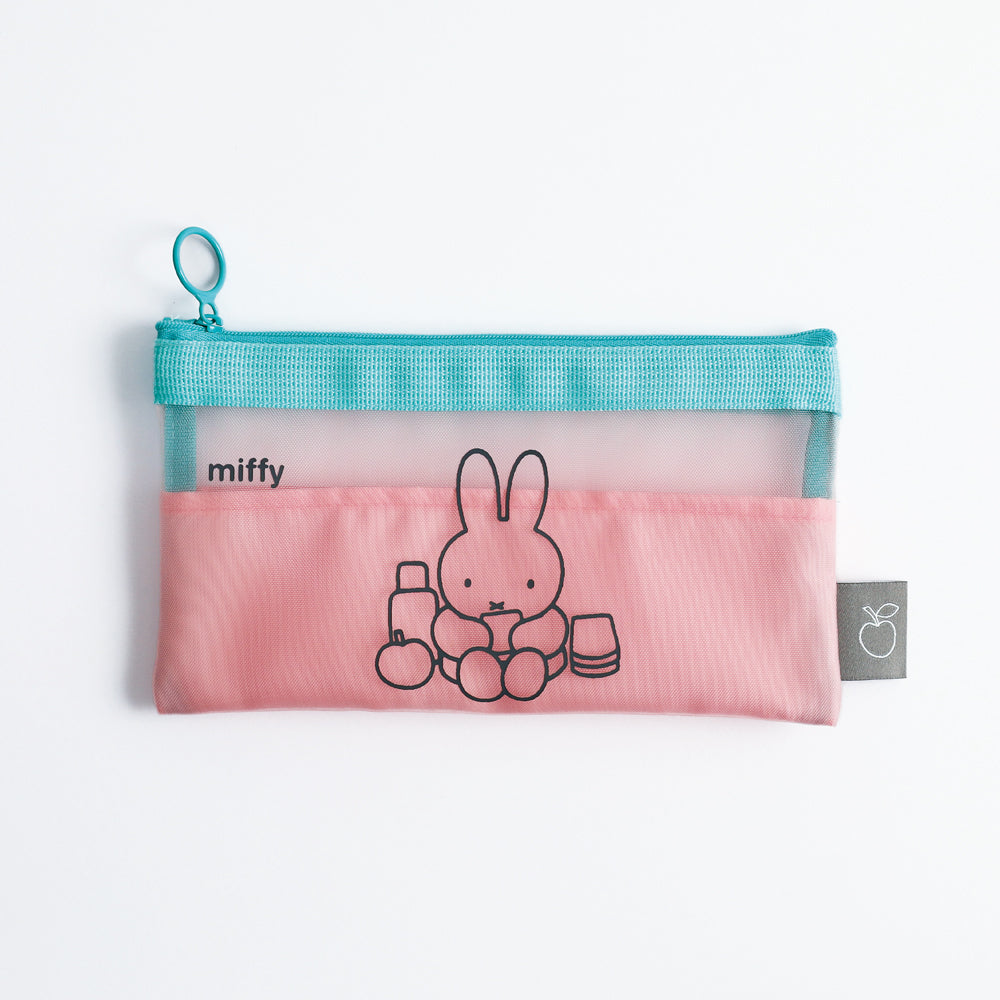 MIFFY x greenflash Mesh Pen Pouch 21x10.5cm Pink