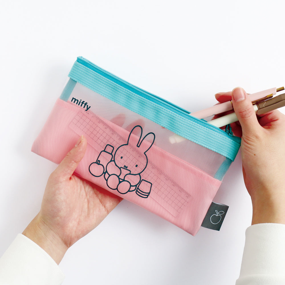 MIFFY x greenflash Mesh Pen Pouch 21x10.5cm Pink