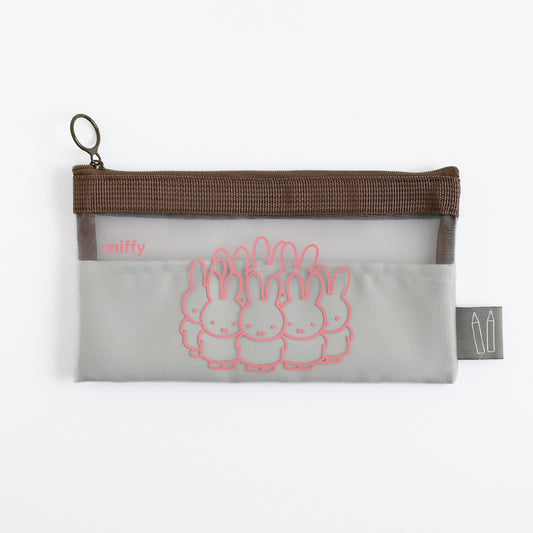 MIFFY x greenflash Mesh Pen Pouch 21x10.5cm Gray