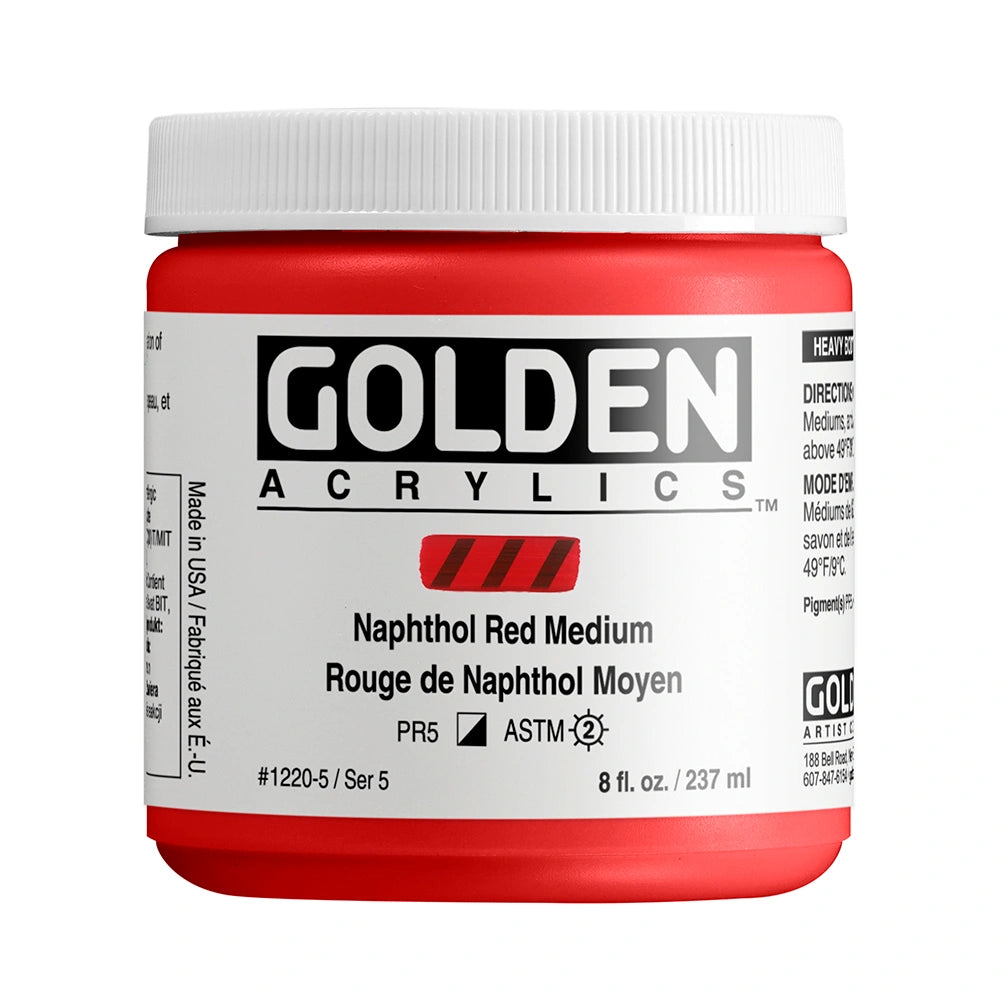 GOLDEN Heavy Body Acrylics 235ml Naphthol Red Medium