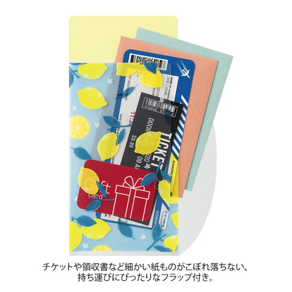 MIDORI 3-Pockets Clear Folder A5 Slim Lemon