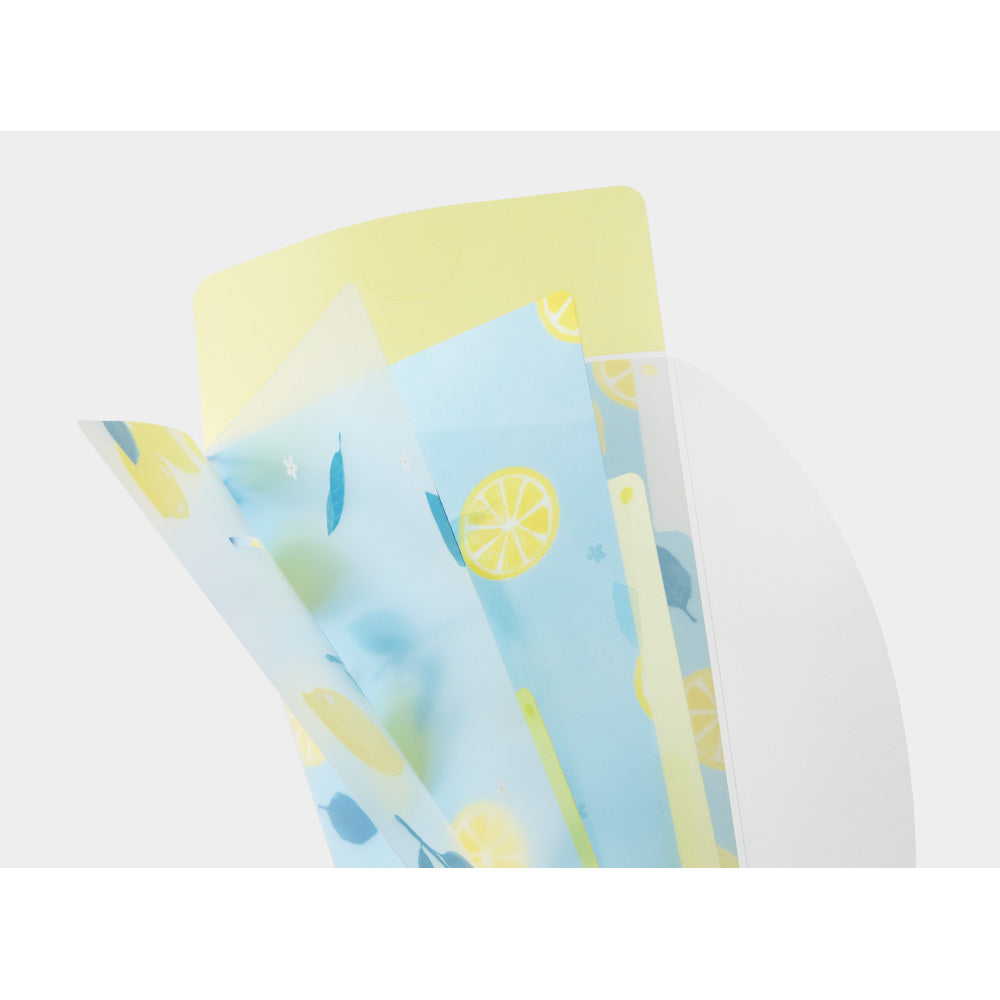 MIDORI 3-Pockets Clear Folder A5 Slim Lemon