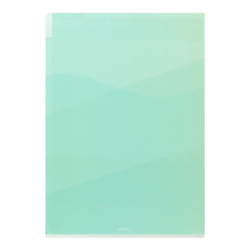 MIDORI 5-Pockets Clear Folder A4 Gradation Green