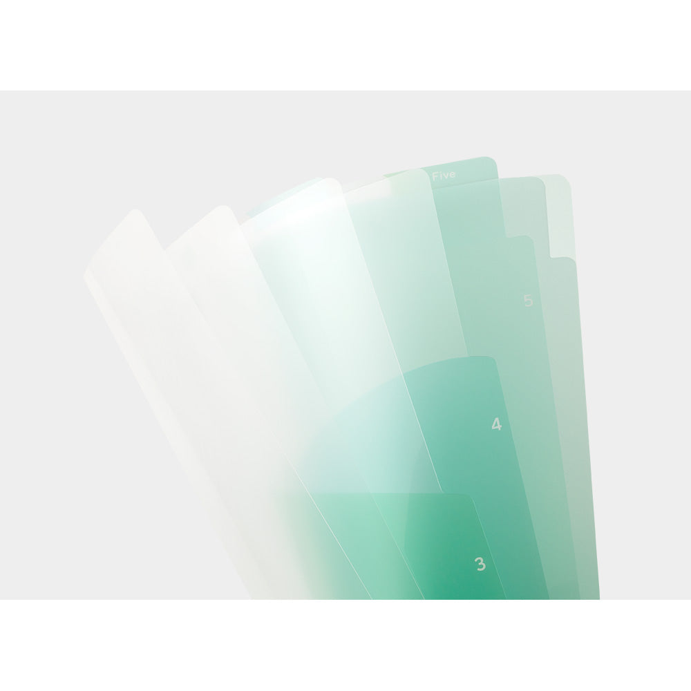 MIDORI 5-Pockets Clear Folder A4 Gradation Green