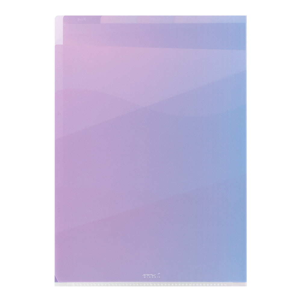 MIDORI 5-Pockets Clear Folder A4 Gradation Purple A