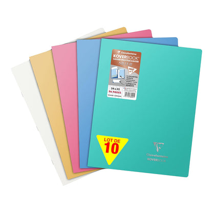 CLAIREFONTAINE Koverbook Silver Stapled Opaque PP Notebook 24x32cm 48s Seyes Assorted