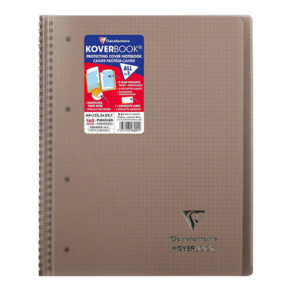 CLAIREFONTAINE Koverbook Wirebound Transparent PP Notebook 22.5x29.7cm 80s 4-Holes Lined Assorted