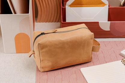 CLAIREFONTAINE x Terracotta Multipurpose Leather Pouch 18x11x7cm