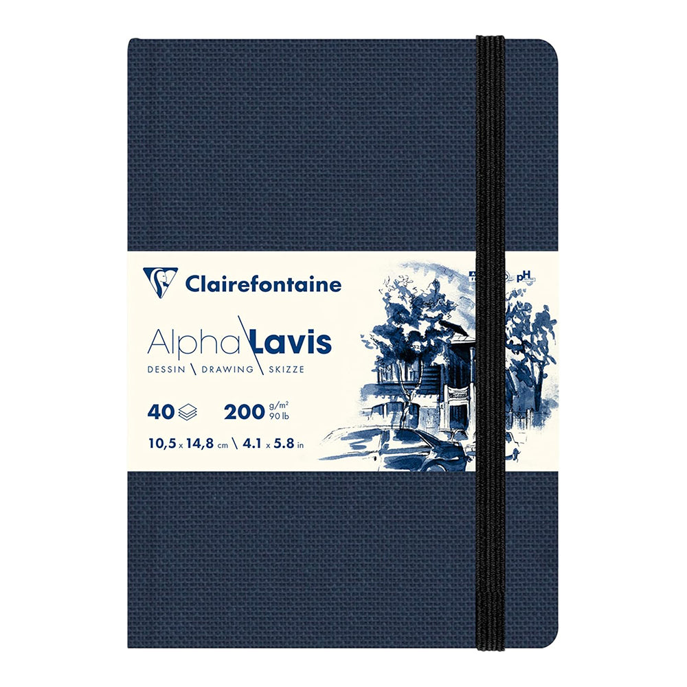 CLAIREFONTAINE Alpha Lavis Hardcover Stitchbound Book 200g A6 Landscape