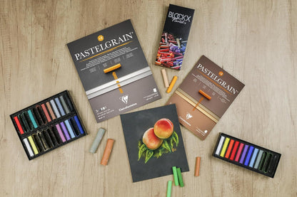 CLAIREFONTAINE Pastelgrain Pad 360g 18x24cm 12s Grey Shades Assorted