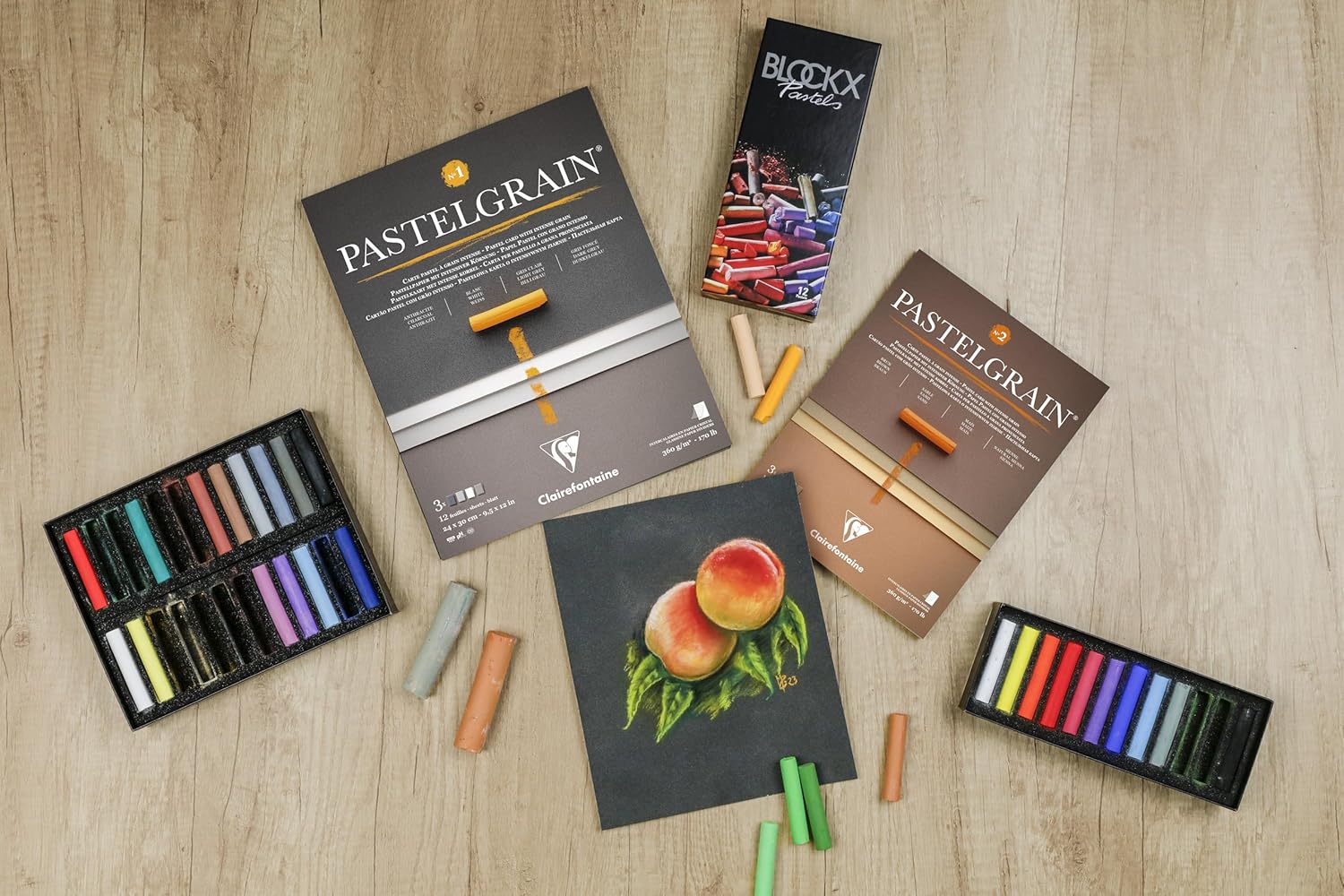 CLAIREFONTAINE Pastelgrain Pad 360g 24x30cm 12s Grey Shades Assorted