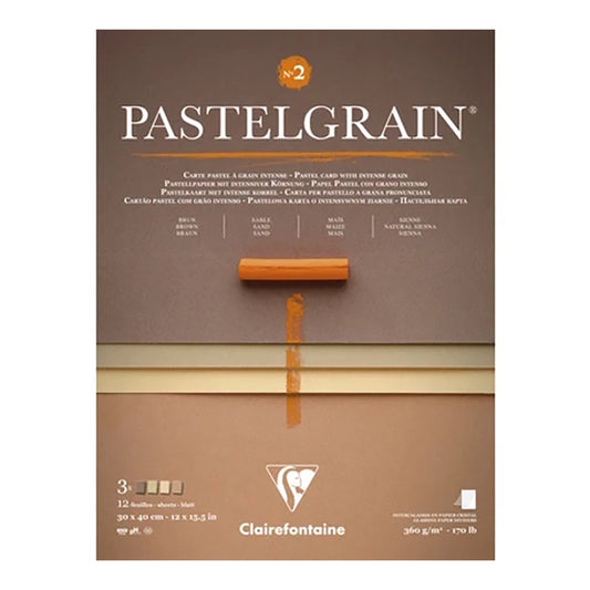 CLAIREFONTAINE Pastelgrain Pad 360g 18x24cm 12s Natural Shades Assorted