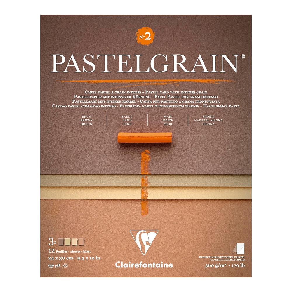 CLAIREFONTAINE Pastelgrain Pad 360g 24x30cm 12s Natural Shades Assorted