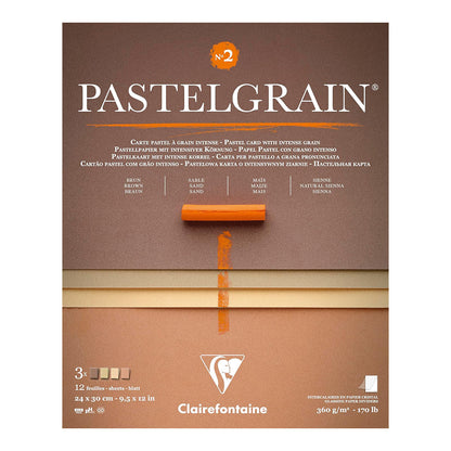 CLAIREFONTAINE Pastelgrain Pad 360g 24x30cm 12s Natural Shades Assorted