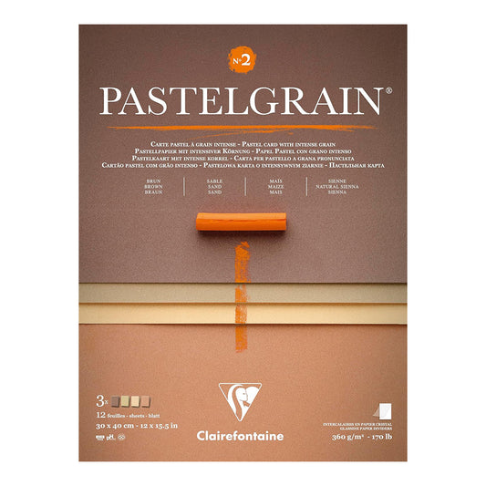 CLAIREFONTAINE Pastelgrain Pad 360g 30x40cm 12s Natural Shades Assorted