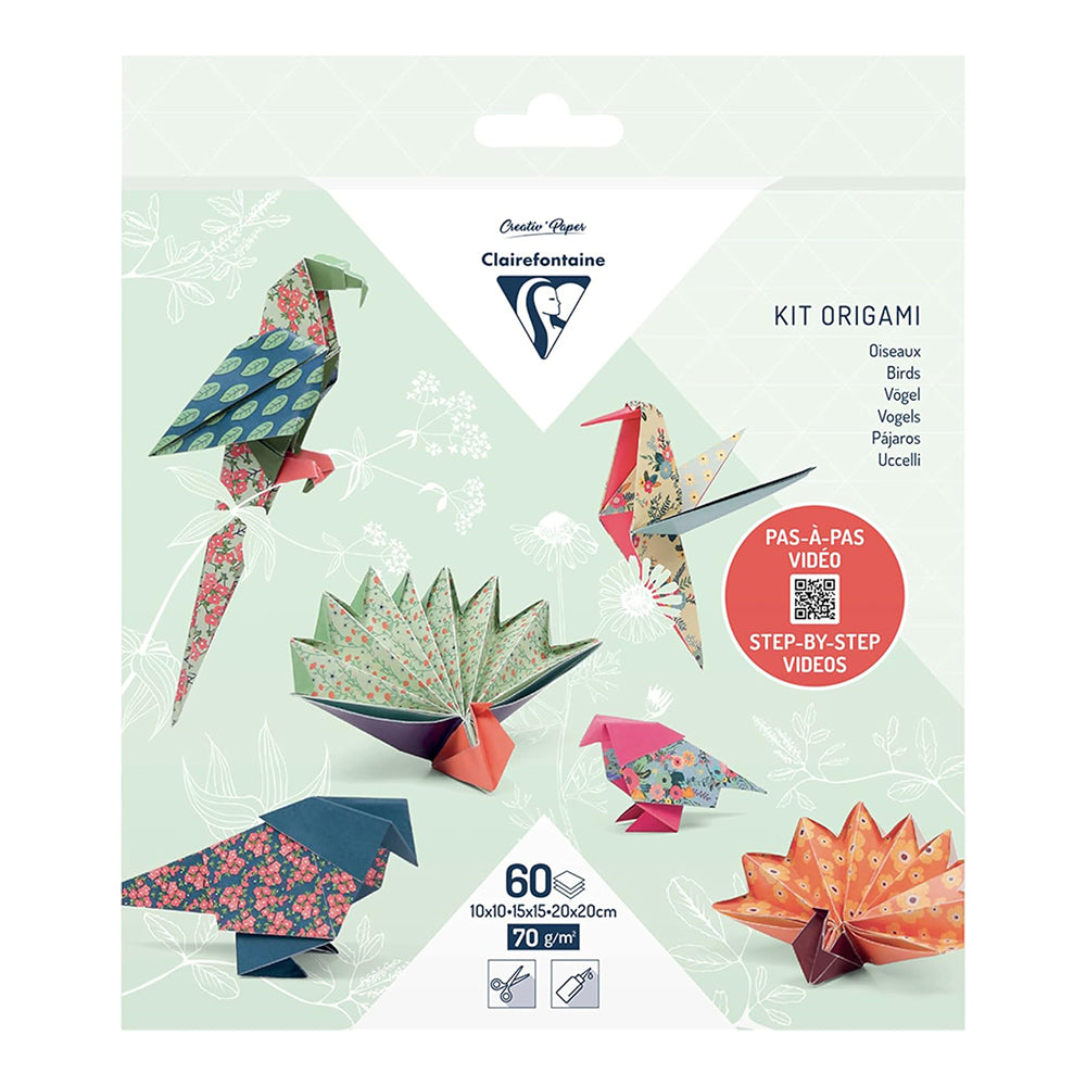 CLAIREFONTAINE Origami Kit 10cm/15cm/20cm 70g 60s Birds