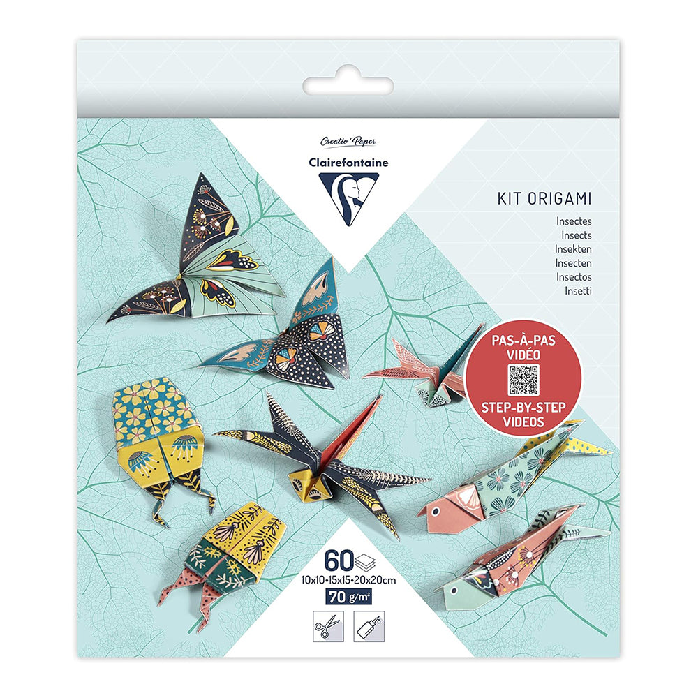 CLAIREFONTAINE Origami Kit 10cm/15cm/20cm 70g 60s Insects