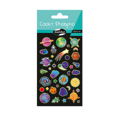 MAILDOR 3D Stickers Cooky Phospho Planets 1s