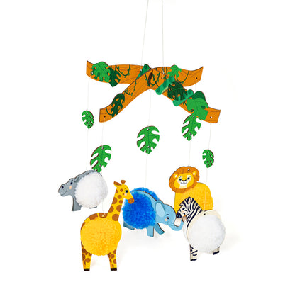 AVENUE MANDARINE Creative Box Pompoms Mobile Animals of the Savannah