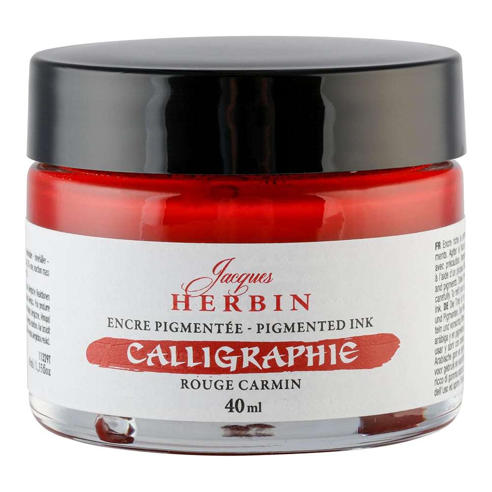 JACQUES HERBIN Pigmented Calligraphy Ink 40ml Carmine