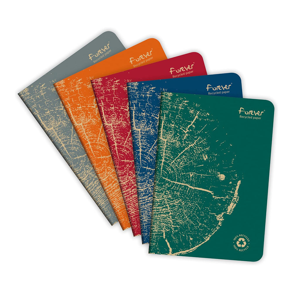 CLAIREFONTAINE Forever Premium Stapled Notebook A5 48s Lined Assorted