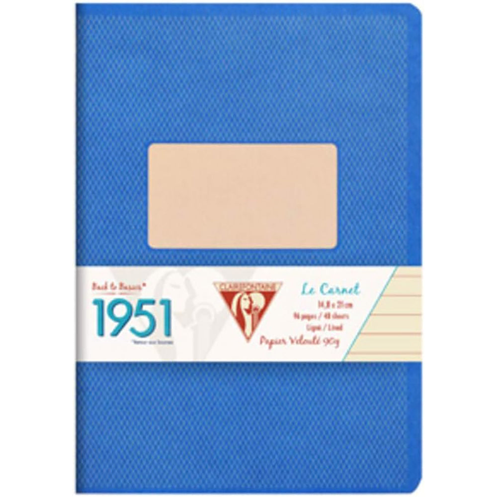 CLAIREFONTAINE 1951 Stapled Notebook A5 48s Lined Blue