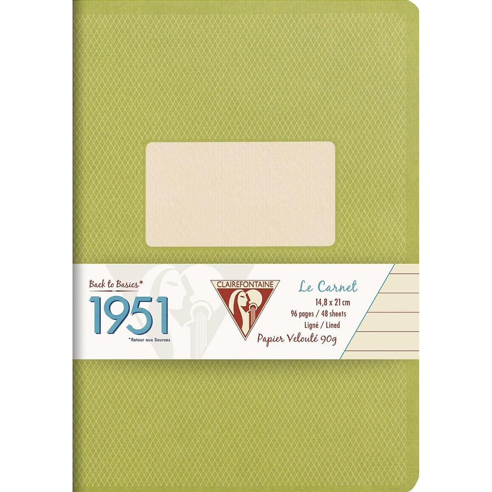 CLAIREFONTAINE 1951 Stapled Notebook A5 48s Lined Green