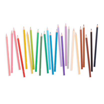 OOLY Color Together Colored Pencils Set of 24 (18 Classic & 6 Skin Tone Colors)