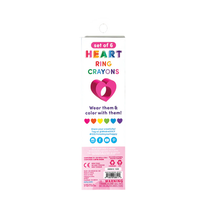 OOLY Heart Ring Crayons Set of 6