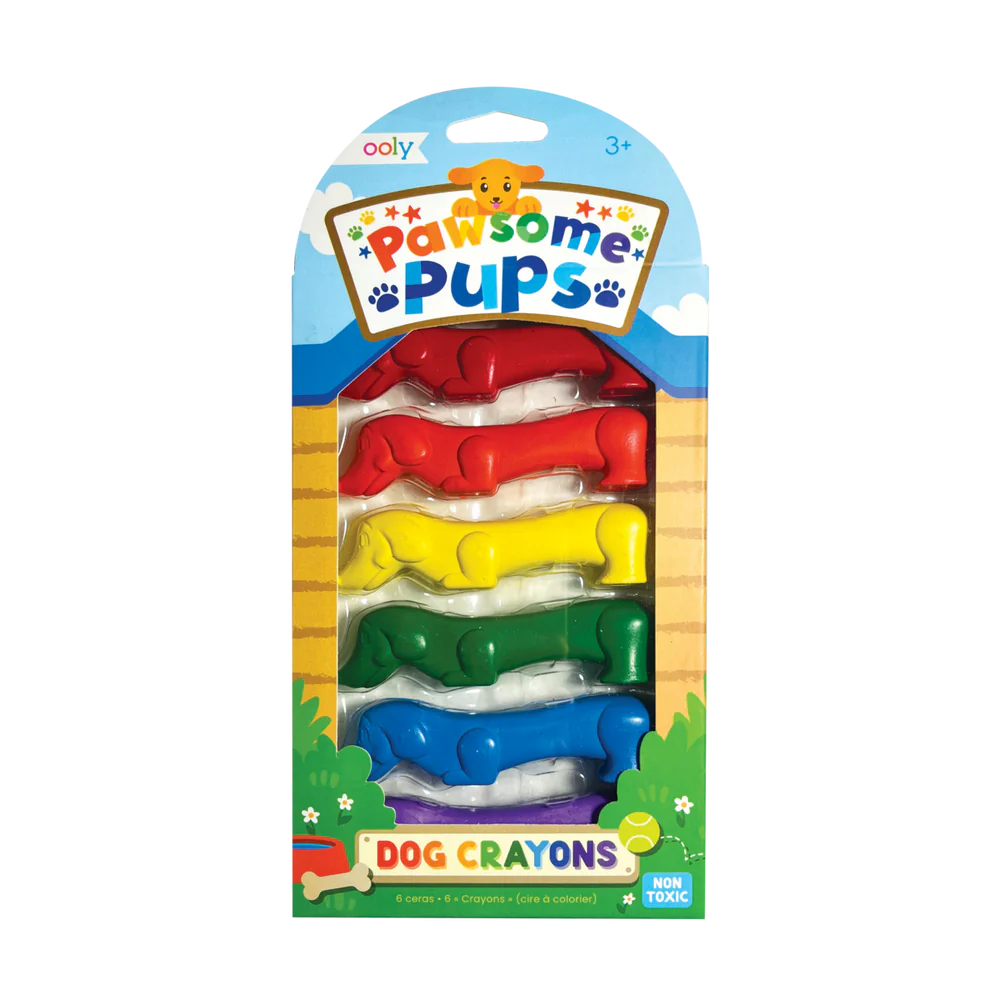 OOLY Pawsome Pups Dog Crayons Set of 6