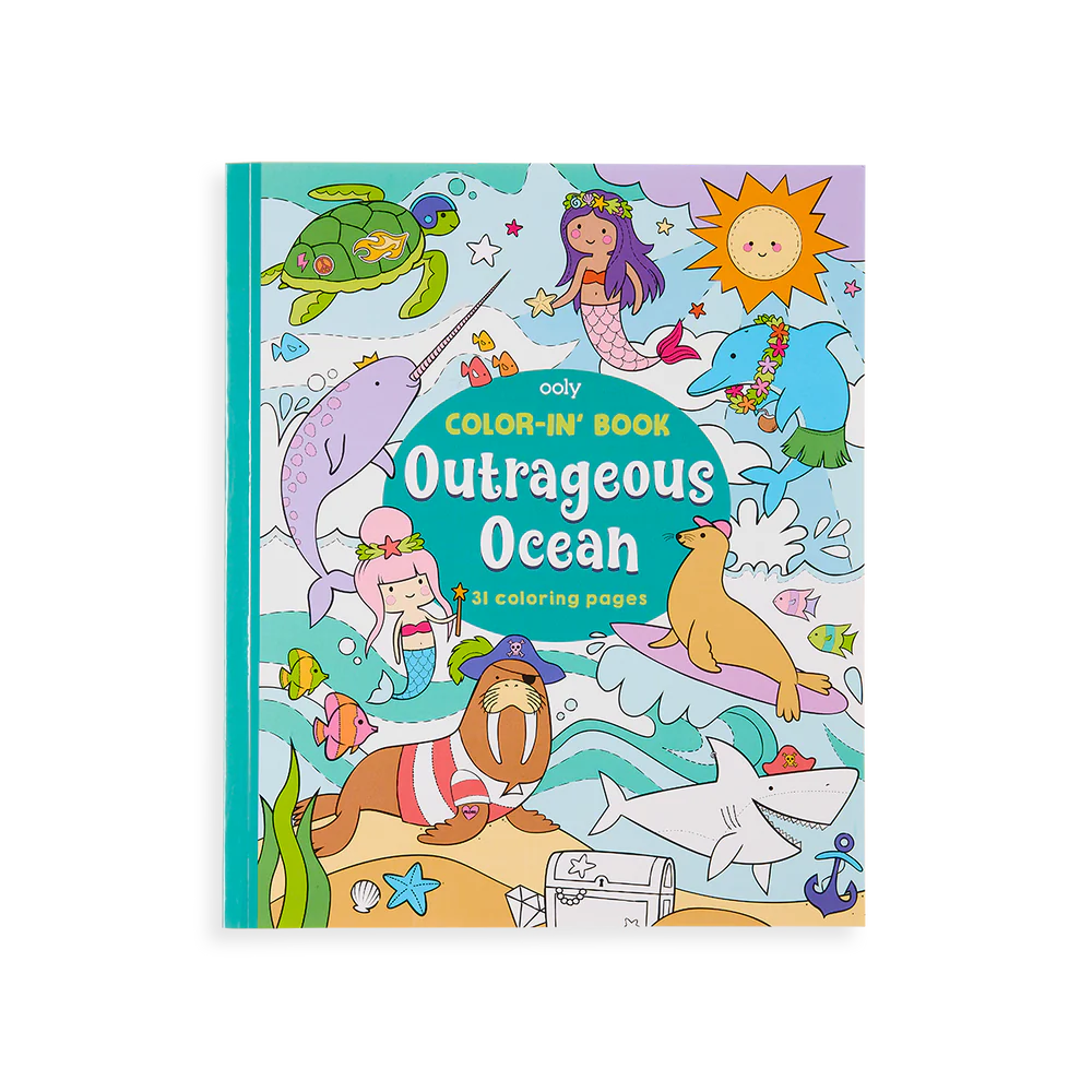 OOLY Color-in' Book: Outrageous Ocean 8x10in